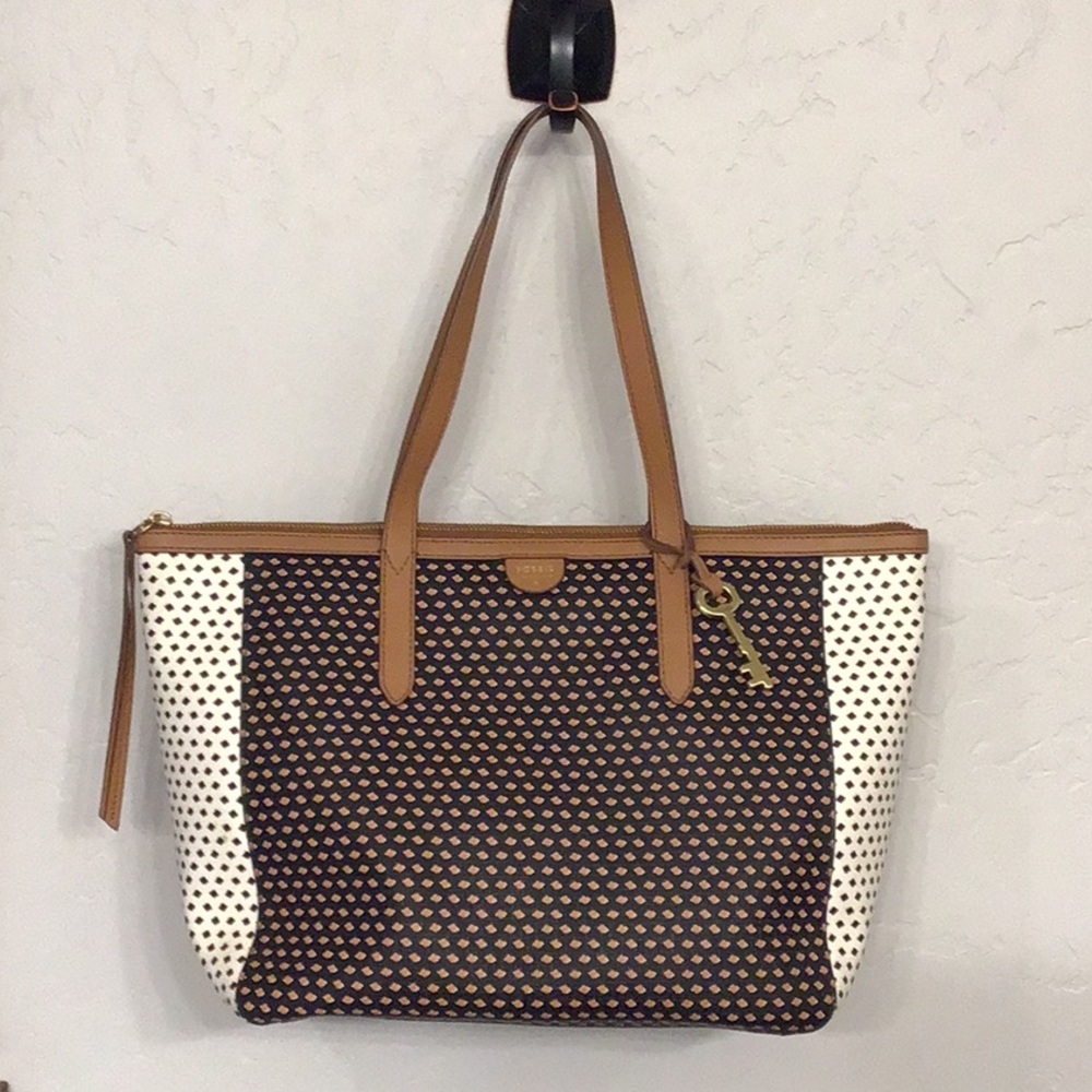 Fossil Sydney Print Shopper tote Black Multi